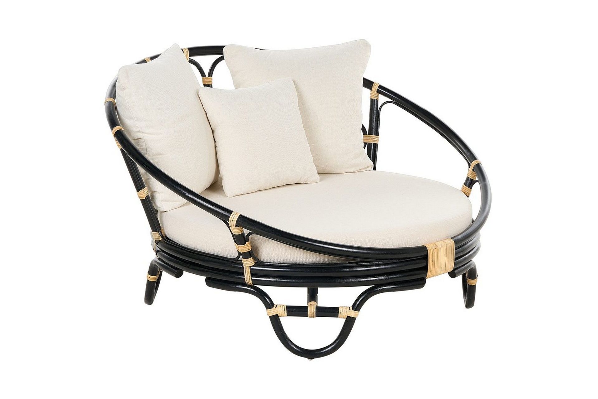 Aurinkotuoli Rossano - Musta, beige