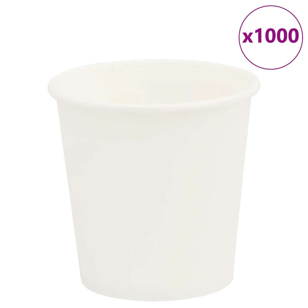 vidaXL Paperiset kahvikupit 4oz 100ml valkoinen